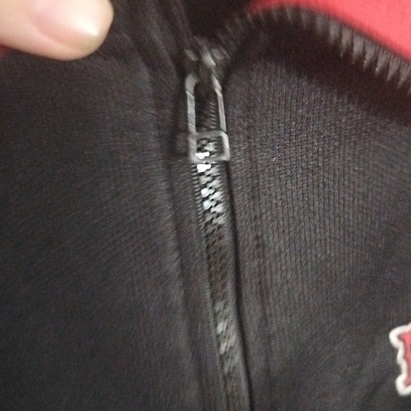 Men's Black and Red " Warm Up Jacket - Picture 3 of 15